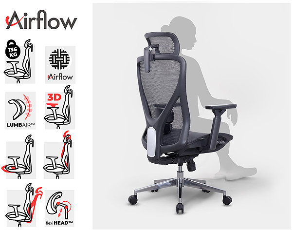 Office Chair MOSH Airflow 650 black ...
