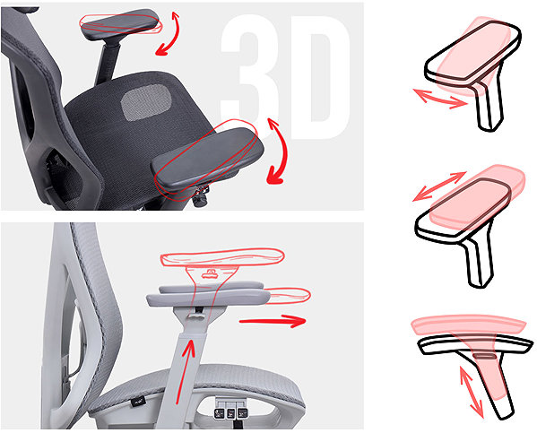 Office Chair MOSH Airflow 650 grey ...