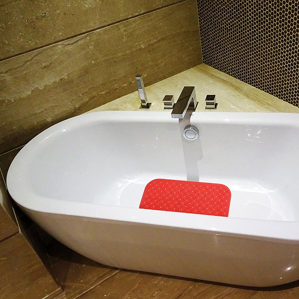 Anti-slip bath mat MSV Anti-slip bath mat Class, red, 36 × 76 cm .