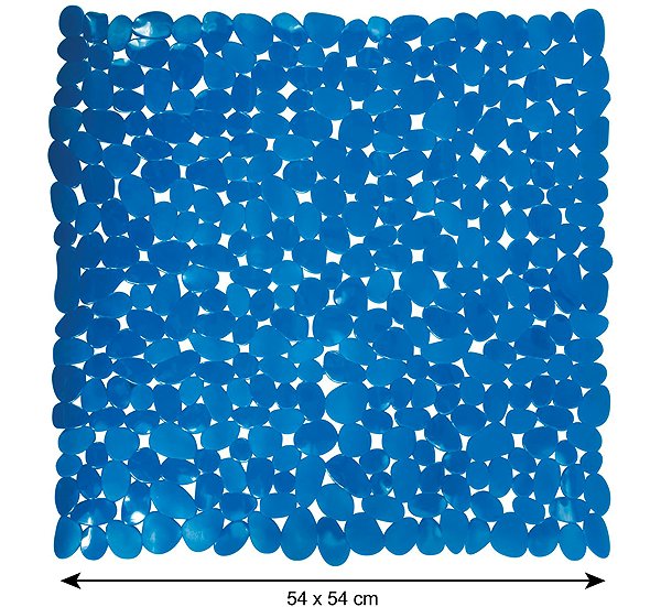 Anti-slip bath mat MSV anti-slip shower mat Galets, dark blue, 53 × 53 cm .