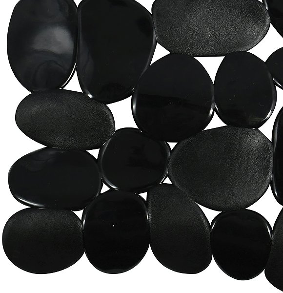 Anti-slip bath mat MSV anti-slip shower mat Galets, black, 53 × 53 cm .