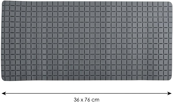 Anti-slip bath mat MSV Anti-slip bath mat Quadro, grey, 36 × 76 cm .