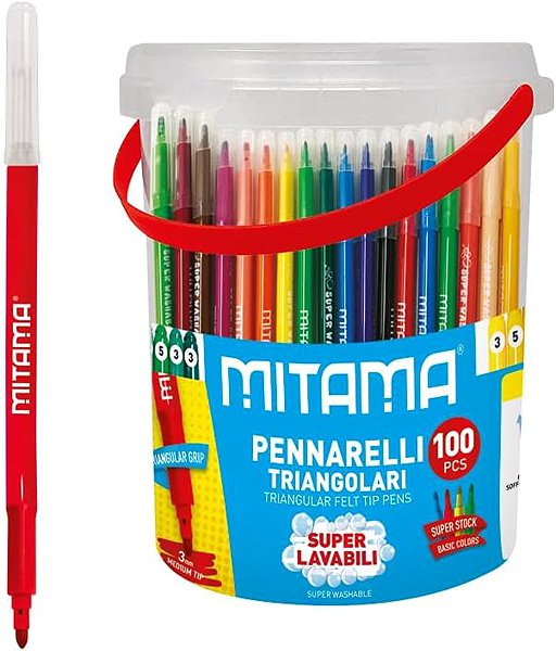 Filzstifte MITAMA abwaschbar, 3 mm, dreieckig - Satz mit 100 Stück ...
