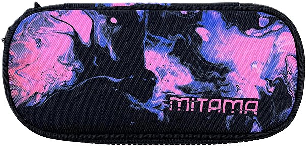 MITAMA filled school pencil case, pink - black.