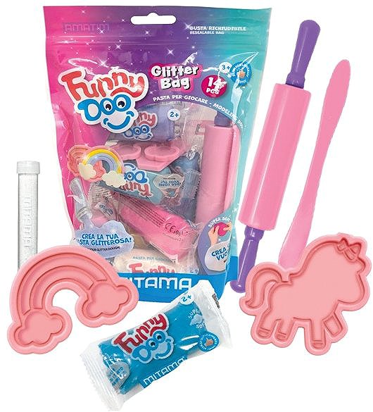 Knetmasse MITAMA FUNNY DOO, 14-teiliges Glitzerset ...