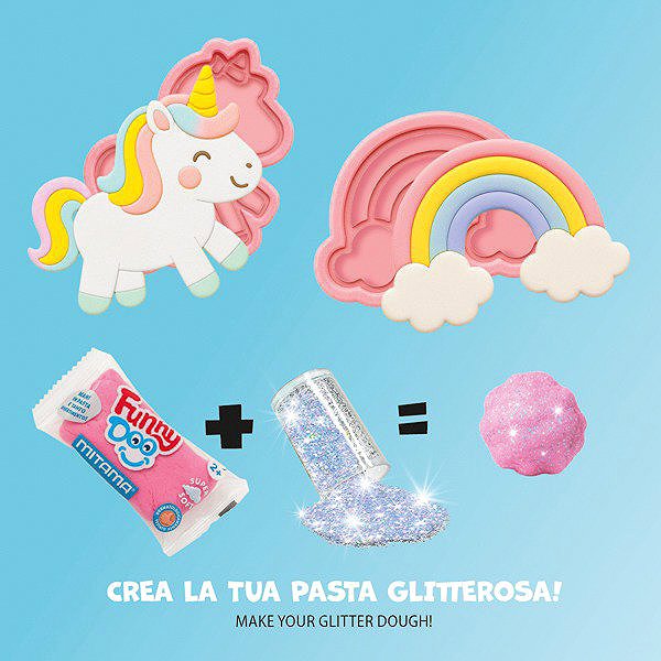 Knetmasse MITAMA FUNNY DOO, 14-teiliges Glitzerset ...