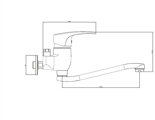 Tap Metalac Simple T03306 Pressureless wall mounted mixer ...
