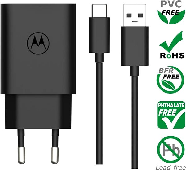 Nabíječka do sítě Motorola TurboPower 20W USB-A w/ 1m USB-C cable Black ...