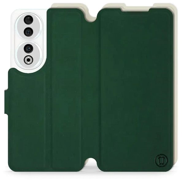 Puzdro na mobil Mobiwear Soft Touch flip na Honor 90 5G - Zelené & Béžové ...