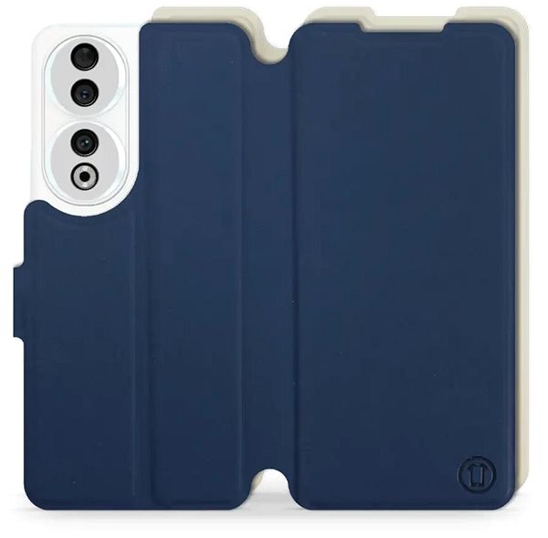 Puzdro na mobil Mobiwear Soft Touch flip na Honor 90 5G – Modré & Béžové ...