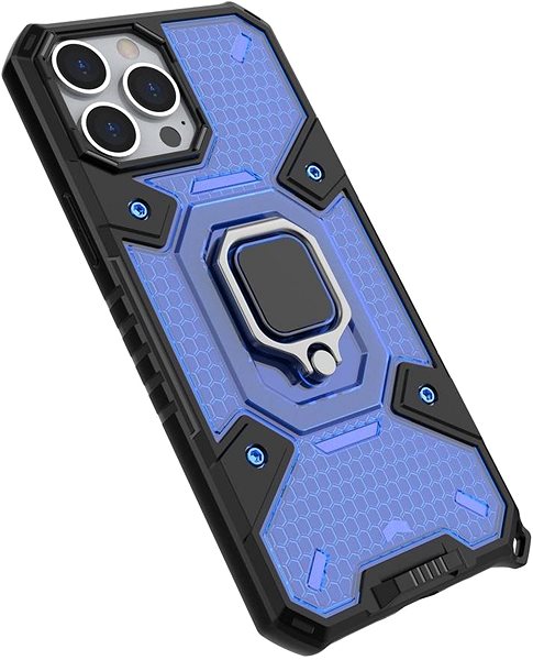 Kryt na mobil Capsule Ring plastový kryt na iPhone 13 Pro Max, modrý ...