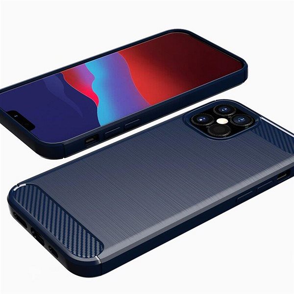 Kryt na mobil Carbon Case Flexible silikónový kryt na iPhone 12 mini, modrý ...