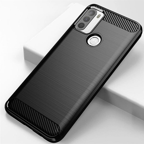 Kryt na mobil Carbon Case Flexible silikónový kryt na Motorola Moto G50, čierny ...