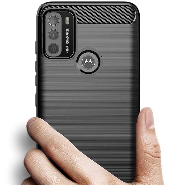Kryt na mobil Carbon Case Flexible silikónový kryt na Motorola Moto G50, čierny ...