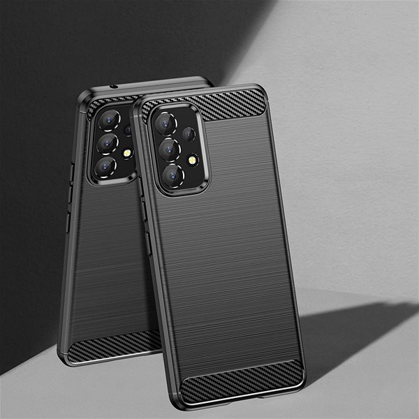 Kryt na mobil Carbon Case Flexible silikónový kryt na Samsung Galaxy A53 5G, čierny ...