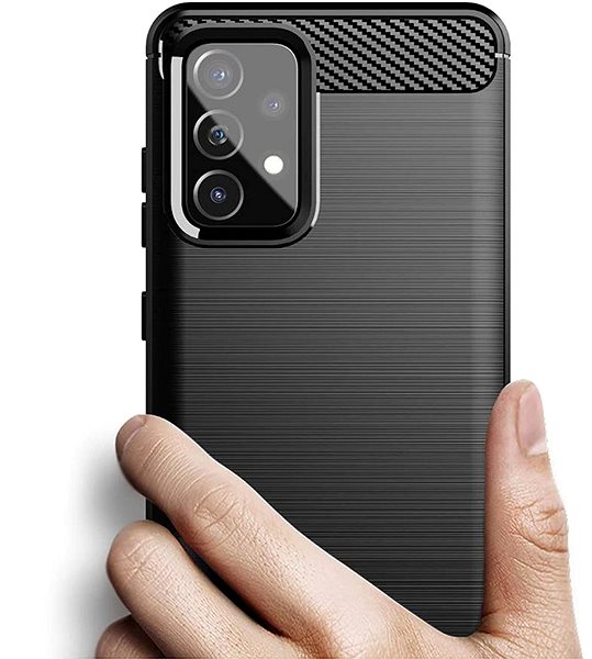 Kryt na mobil Carbon Case Flexible silikónový kryt na Samsung Galaxy A72 4G, čierny ...