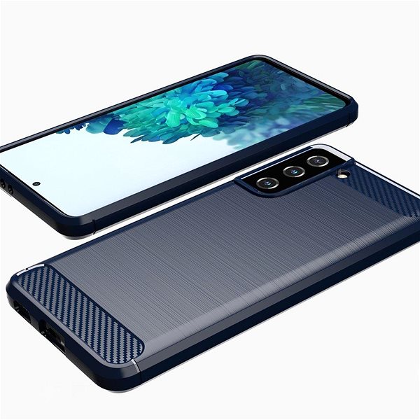 Kryt na mobil Carbon Case Flexible silikónový kryt na Samsung Galaxy S21 FE, čierny ...