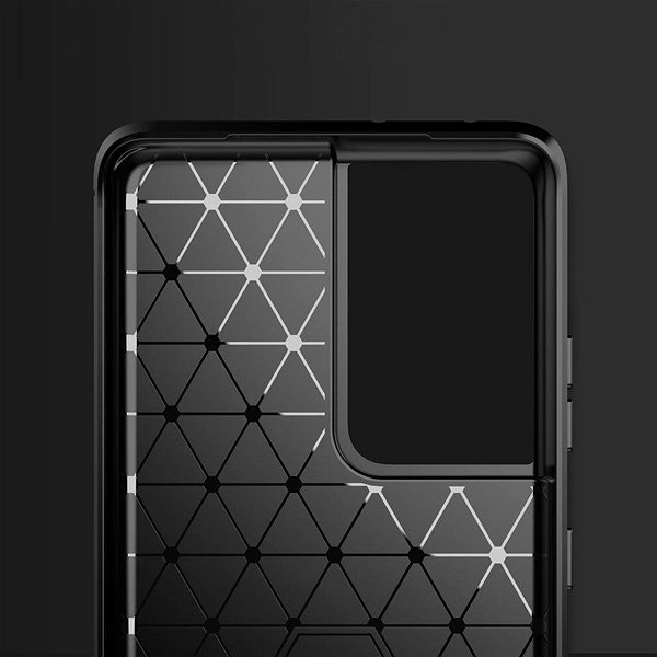 Kryt na mobil Carbon Case Flexible silikónový kryt na Samsung Galaxy S21 Ultra 5G, čierny ...