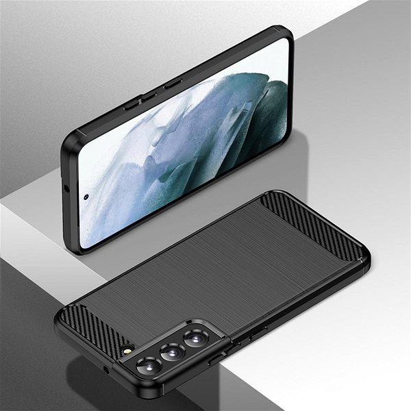 Kryt na mobil Carbon Case Flexible silikónový kryt na Samsung Galaxy S22 Plus, čierny ...