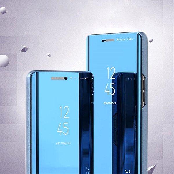 Puzdro na mobil Clear View knižkové puzdro na Samsung Galaxy A12/M12, modré ...