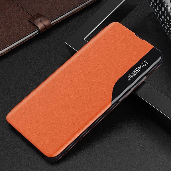 Puzdro na mobil Eco Leather View knižkové puzdro na Huawei Y6p/Honor 9A, oranžové ...