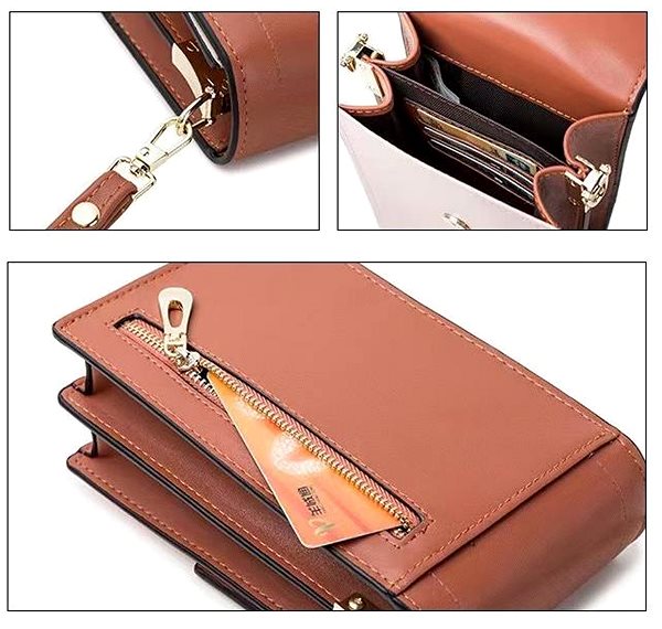 Kryt na mobil Fancy Bag Handmade kabelka na mobil, hnedá/béžová ...