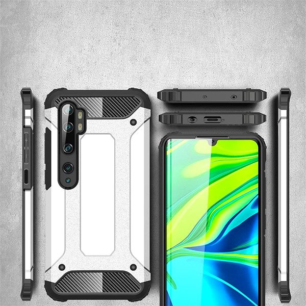 Kryt na mobil Hybrid Armor plastový kryt na Xiaomi Mi Note 10/Mi Note 10 Pro, čierny ...