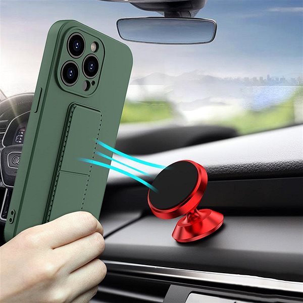 Kryt na mobil Kickstand silikonový kryt na iPhone 13, růžový ...