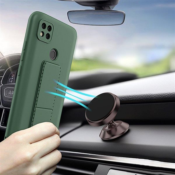 Kryt na mobil Kickstand silikónový kryt na Xiaomi Redmi 9C, modrý ...