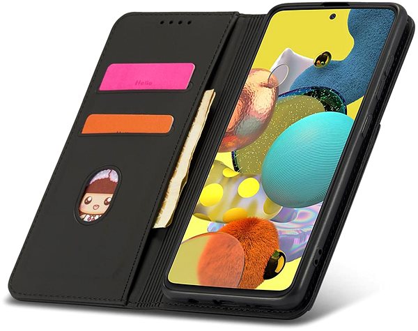 Puzdro na mobil Magnet Card knižkové kožené puzdro na Xiaomi Redmi Note 11 Pro 4G/5G, čierne ...