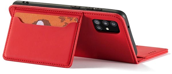Puzdro na mobil Magnet Card knižkové kožené puzdro na Xiaomi Redmi Note 11 Pro 4G/5G, červené ...