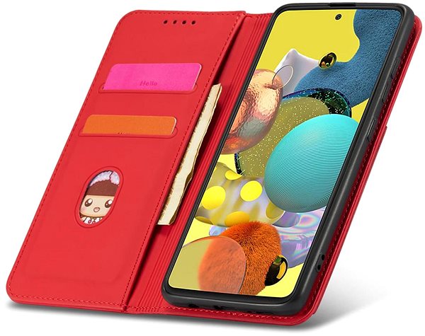 Puzdro na mobil Magnet Card knižkové kožené puzdro na Xiaomi Redmi Note 11 Pro 4G/5G, červené ...