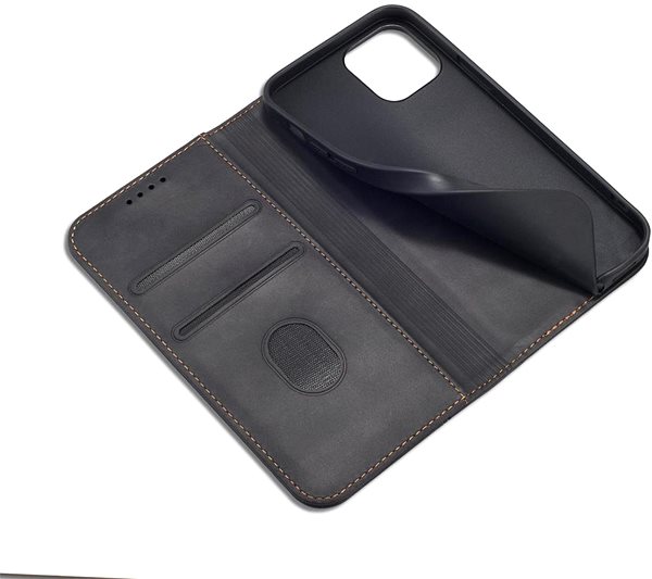 Puzdro na mobil Magnet Fancy knižkové kožené puzdro na iPhone 12 Pro Max, čierne ...