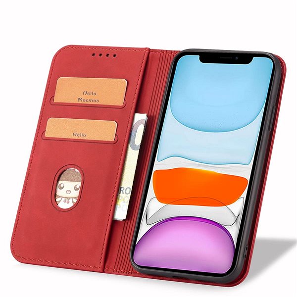 Puzdro na mobil Magnet Fancy knižkové kožené puzdro na iPhone 12, červené ...