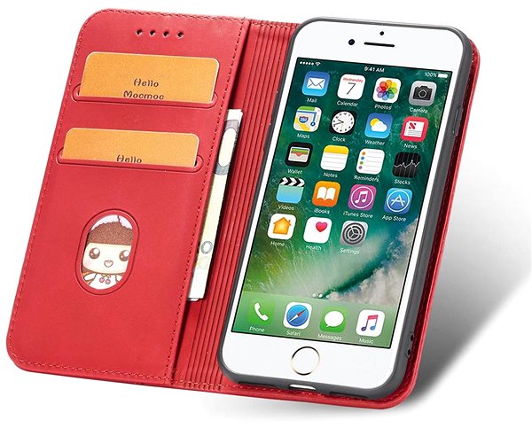 Puzdro na mobil Magnet Fancy knižkové kožené puzdro na iPhone 7/8/SE 2022/SE 2020, červené ...