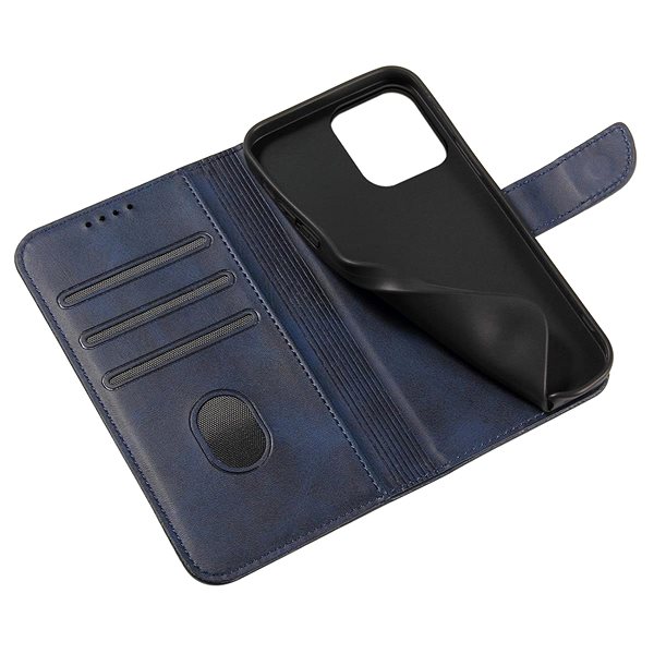 Puzdro na mobil Magnet knižkové kožené puzdro na iPhone 13 Pro, modré ...