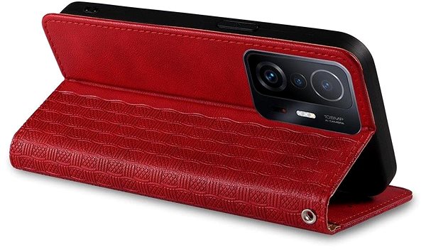 Puzdro na mobil Magnet Strap knižkové kožené puzdro na Samsung Galaxy A12 5G, červené ...