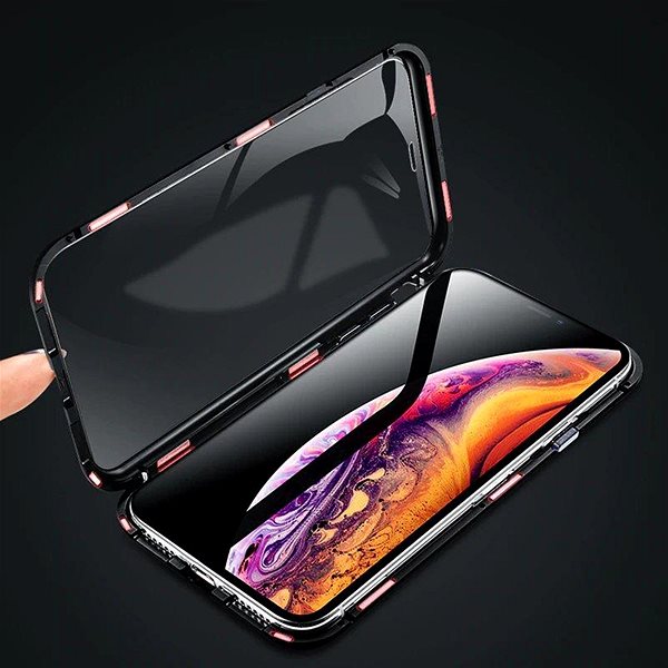 Puzdro na mobil Magnetic Full Body Glass magnetické puzdro na iPhone 12 mini, čierne ...
