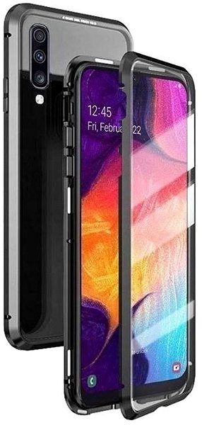 Puzdro na mobil Magnetic Full Body Glass magnetické puzdro na Samsung Galaxy A52 5G, čierne ...