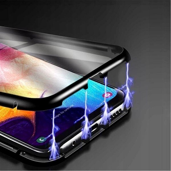 Puzdro na mobil Magnetic Full Body Glass magnetické puzdro na Samsung Galaxy A71, čierne ...