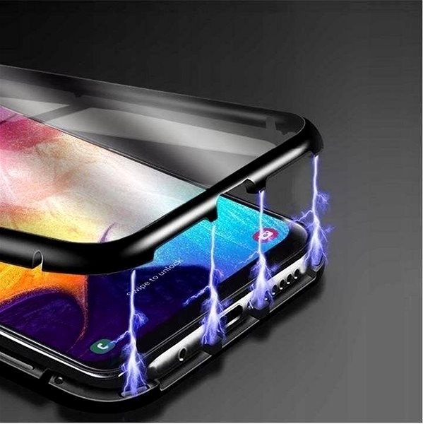 Puzdro na mobil Magnetic Full Body Glass magnetické puzdro na Samsung Galaxy A72, čierne ...