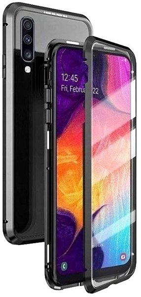 Puzdro na mobil Magnetic Full Body Glass magnetické puzdro na Samsung Galaxy S21 Ultra, čierne ...