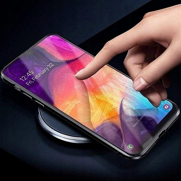 Puzdro na mobil Magnetic Full Body Glass magnetické puzdro na Samsung Galaxy S22, čierne ...