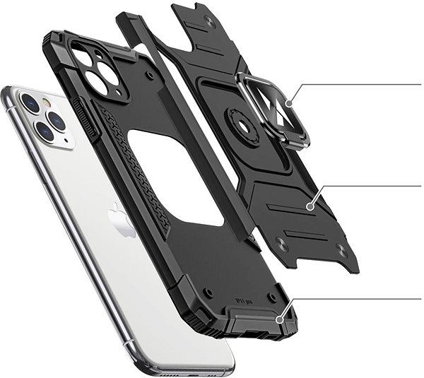 Kryt na mobil Ring Armor plastový kryt na iPhone 11 Pro, čierny ...