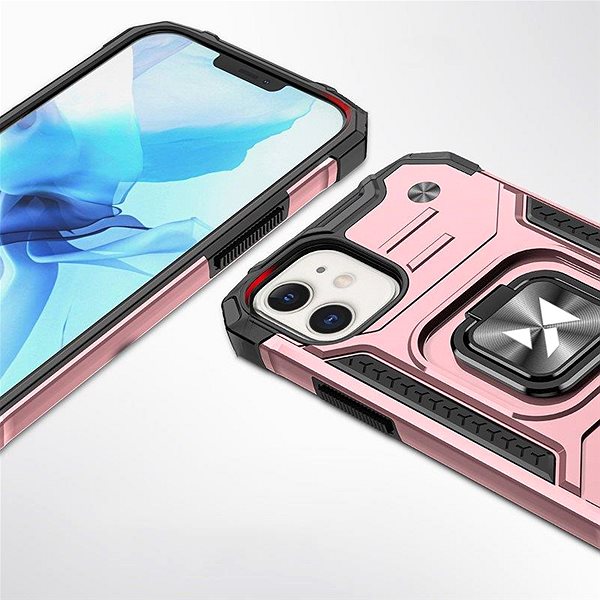 Kryt na mobil Ring Armor plastový kryt na iPhone 12 mini, ružový ...