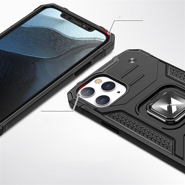 Kryt na mobil Ring Armor plastový kryt na iPhone 12 Pro Max, červený ...