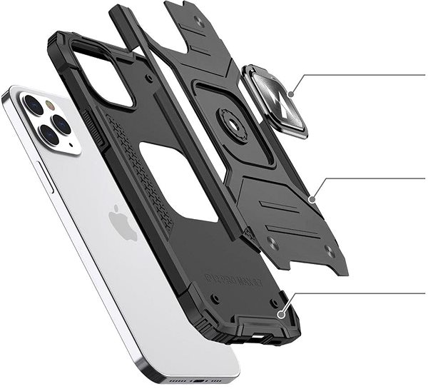 Kryt na mobil Ring Armor plastový kryt na iPhone 13 mini, stříbrný ...