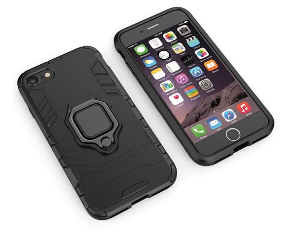Kryt na mobil Ring Armor plastový kryt na iPhone 7/8/SE 2022/SE 2020, čierny ...