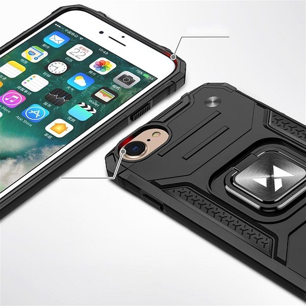 Kryt na mobil Ring Armor plastový kryt na iPhone 7/8/SE 2020, strieborný ...