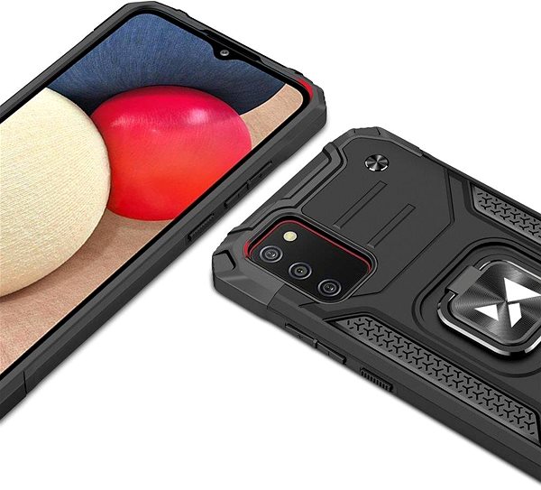 Kryt na mobil Ring Armor plastový kryt na Samsung Galaxy A03s, čierny ...